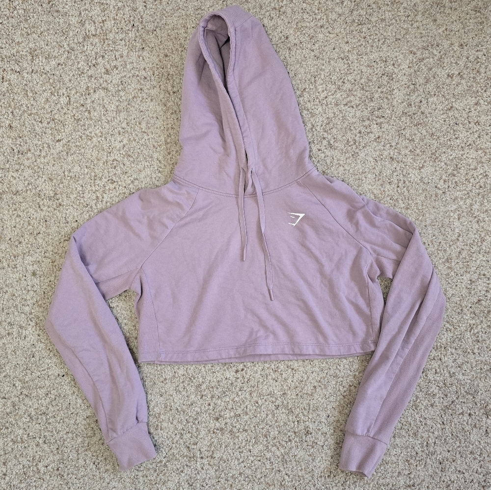 Gymshark Cropped Hoodie - Lavender Purple, size Small - Picture 2 of 4